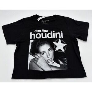 Dua Lipa Houdini Women's Baby Tee Black Size S NWT Tillys Exclusive Cropped